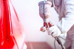 wet spraying- red panels